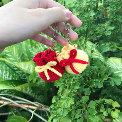 Mini Money Bag Keychain Made Of Crochet Wool