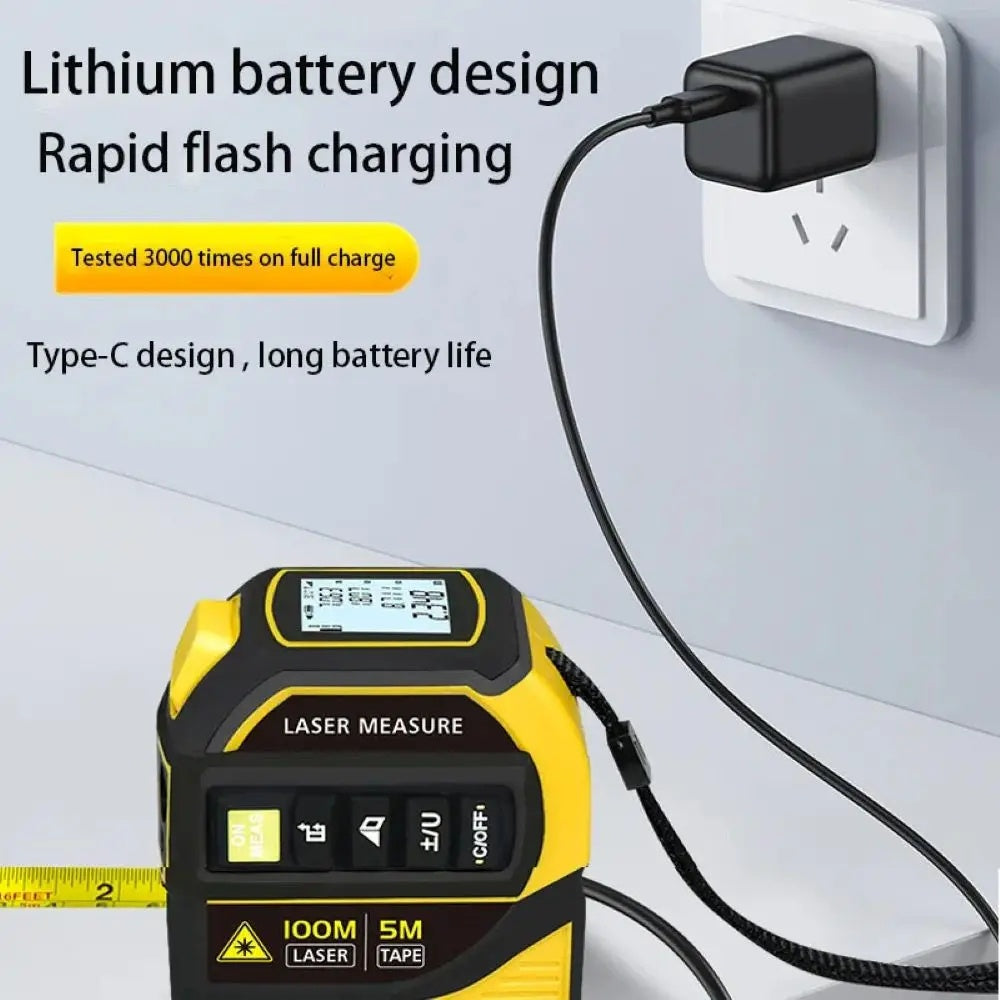 5-in-1 Digital Bluetooth Laser Tape Measure – Smart Electronic Measuring Tool with App Sync