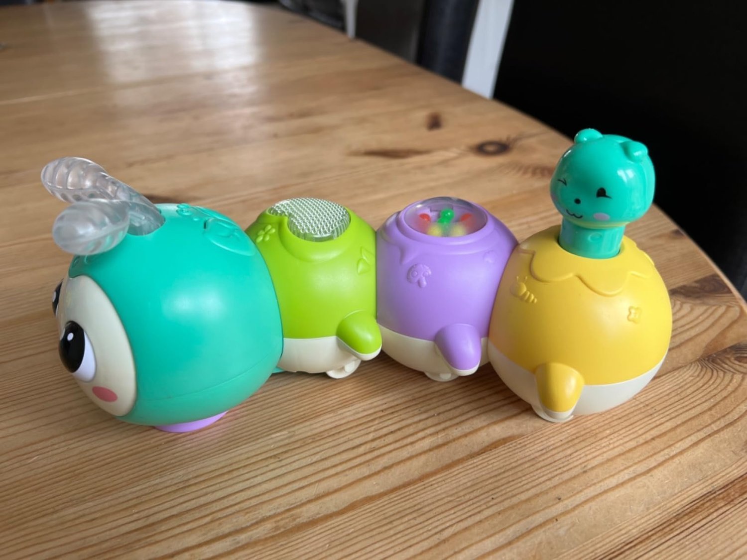 Baby Crawling Caterpillar Toy with Sound, Lights, Obstacle Avoidance, Safe for 6 Months+