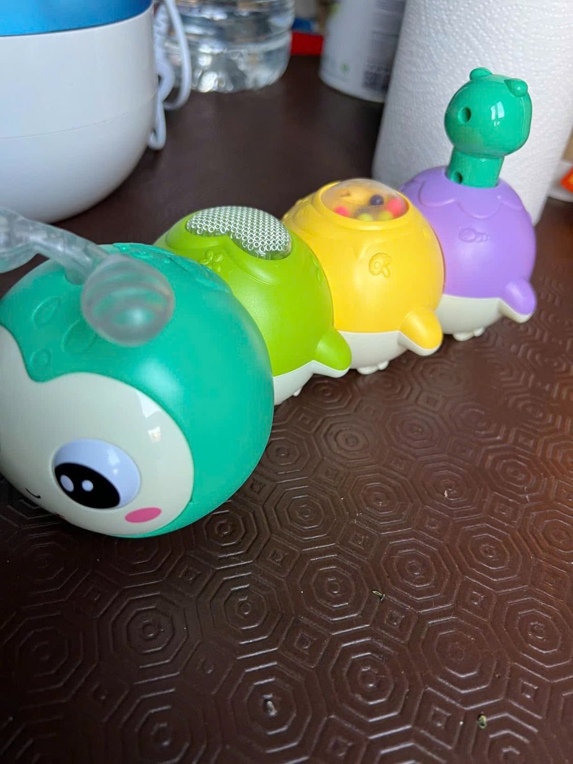 Baby Crawling Caterpillar Toy with Sound, Lights, Obstacle Avoidance, Safe for 6 Months+