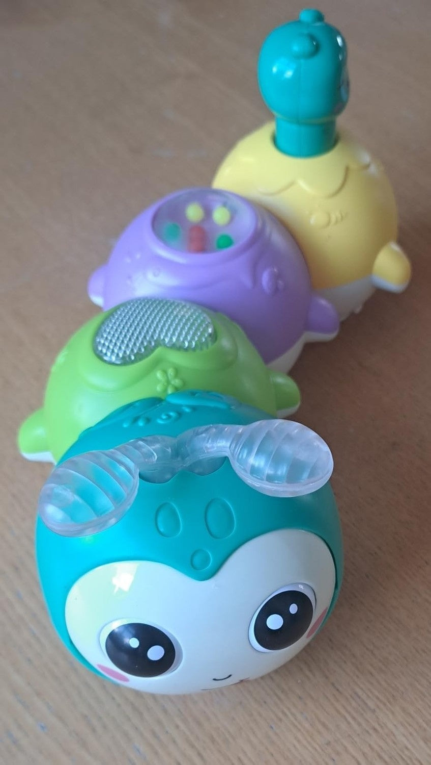 Baby Crawling Caterpillar Toy with Sound, Lights, Obstacle Avoidance, Safe for 6 Months+