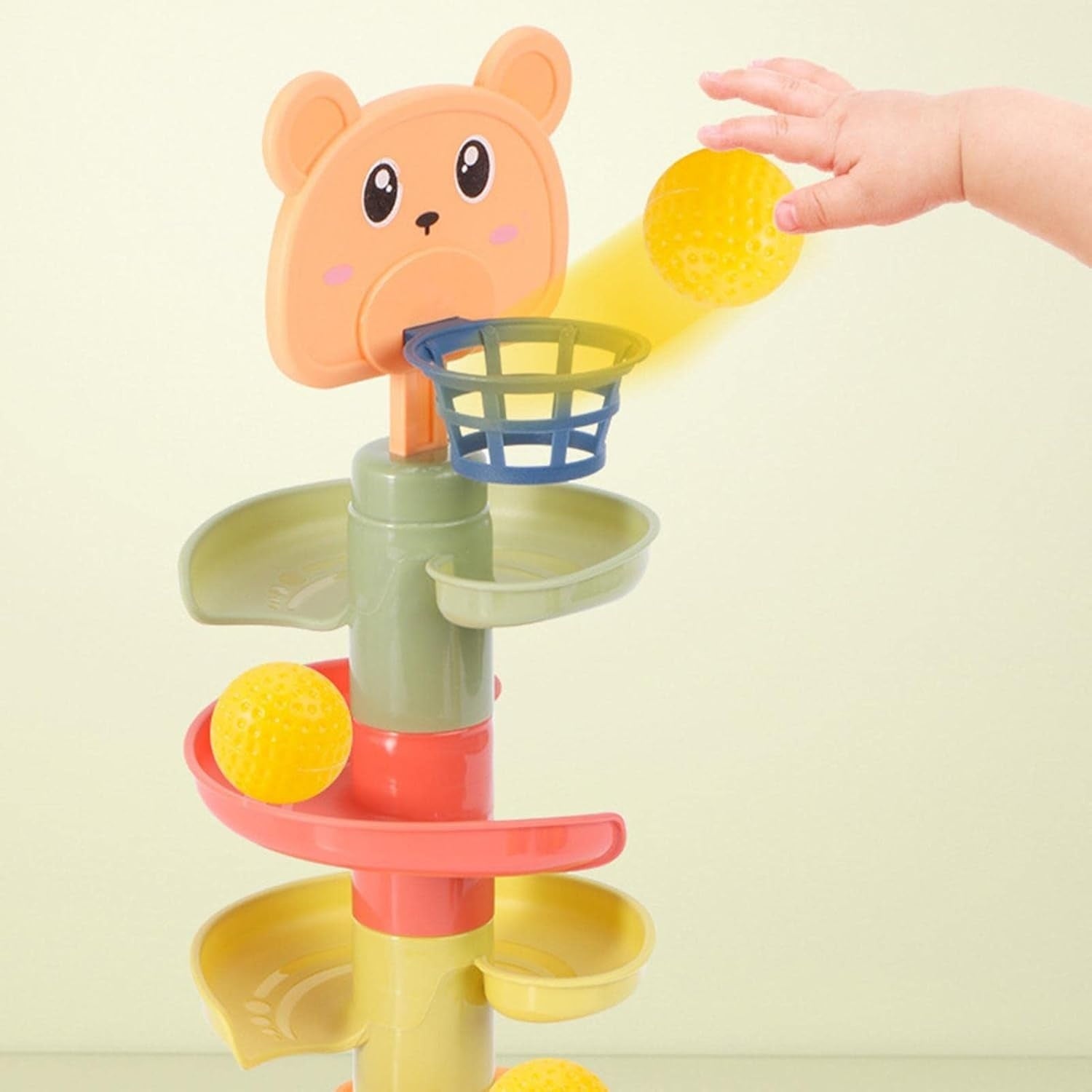 Ball Drop Toy with Multi-Layer Options and Non-Toxic Design, Safe for Ages 1+.