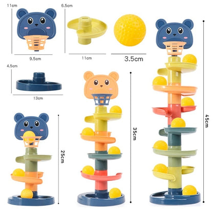 Ball Drop Toy with Multi-Layer Options and Non-Toxic Design, Safe for Ages 1+.