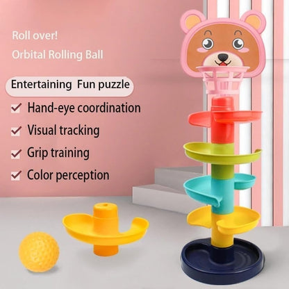 Ball Drop Toy with Multi-Layer Options and Non-Toxic Design, Safe for Ages 1+.