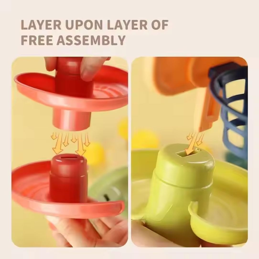Ball Drop Toy with Multi-Layer Options and Non-Toxic Design, Safe for Ages 1+.