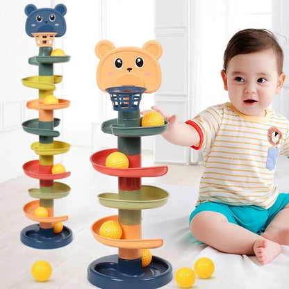 Ball Drop Toy with Multi-Layer Options and Non-Toxic Design, Safe for Ages 1+.