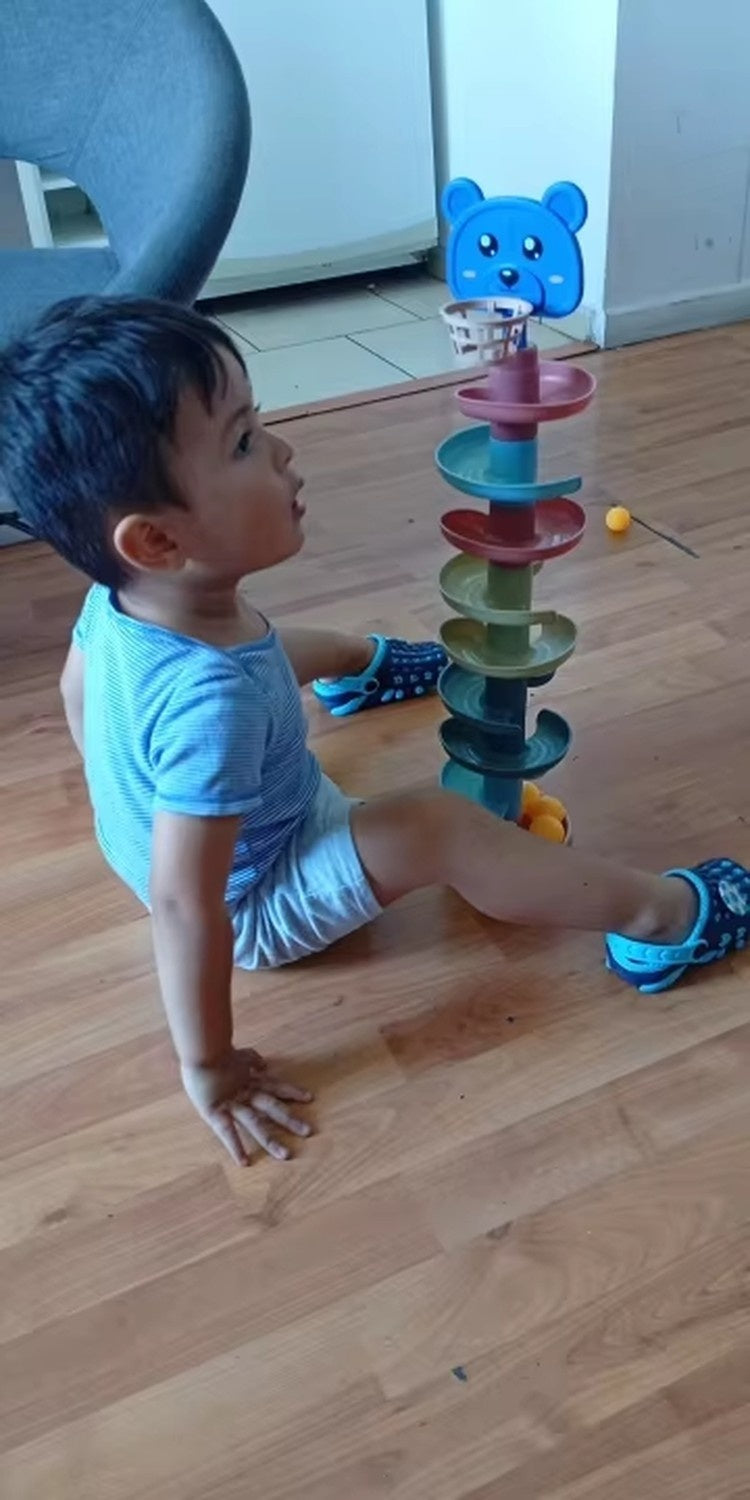 Ball Drop Toy with Multi-Layer Options and Non-Toxic Design, Safe for Ages 1+.