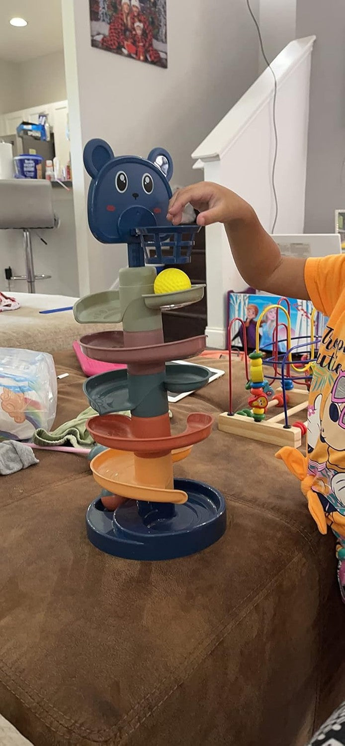Ball Drop Toy with Multi-Layer Options and Non-Toxic Design, Safe for Ages 1+.