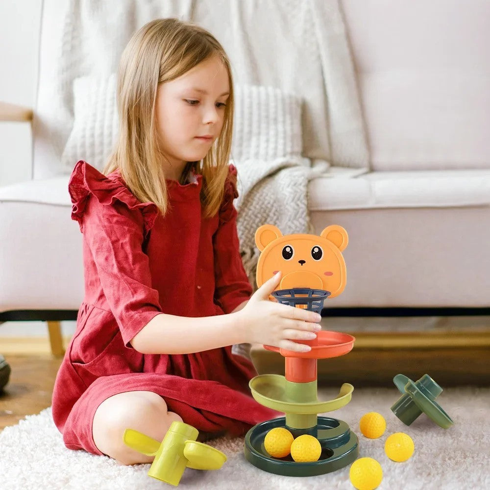Ball Drop Toy with Multi-Layer Options and Non-Toxic Design, Safe for Ages 1+.