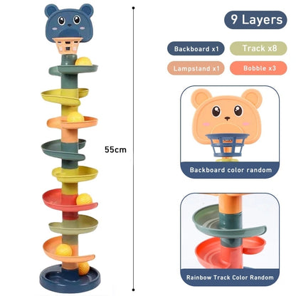 Ball Drop Toy with Multi-Layer Options and Non-Toxic Design, Safe for Ages 1+.