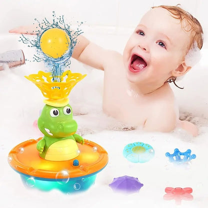 Bath Toy, Crocodile Water Spray with LED Lights, Multiple Spray Nozzles, Safe for Ages 3+