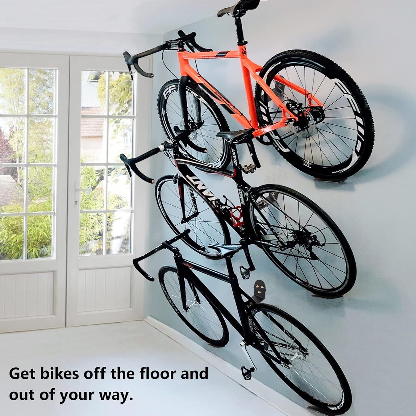 Metal Wall Bike Rack For Mountain And Road Bikes