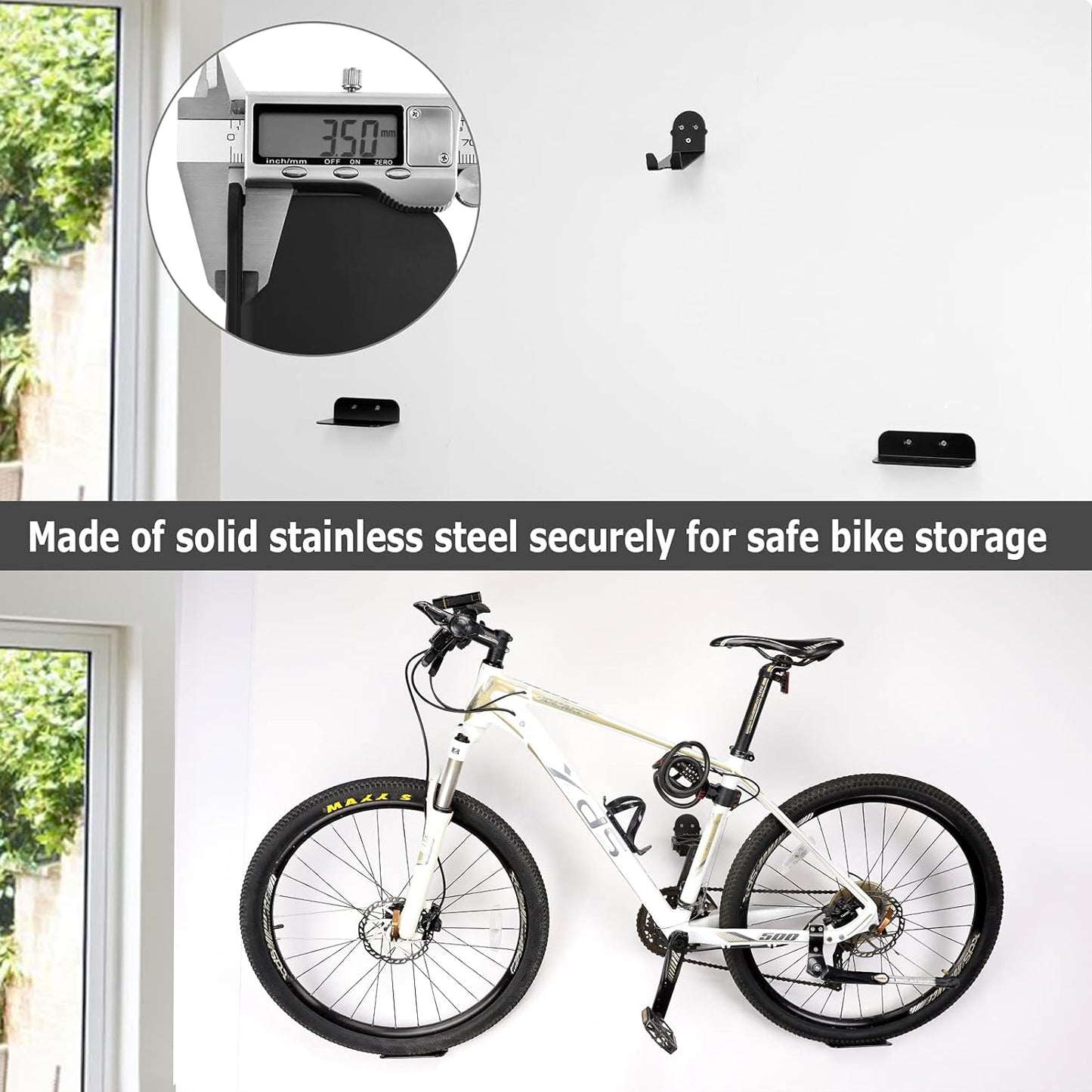 Metal Wall Bike Rack For Mountain And Road Bikes