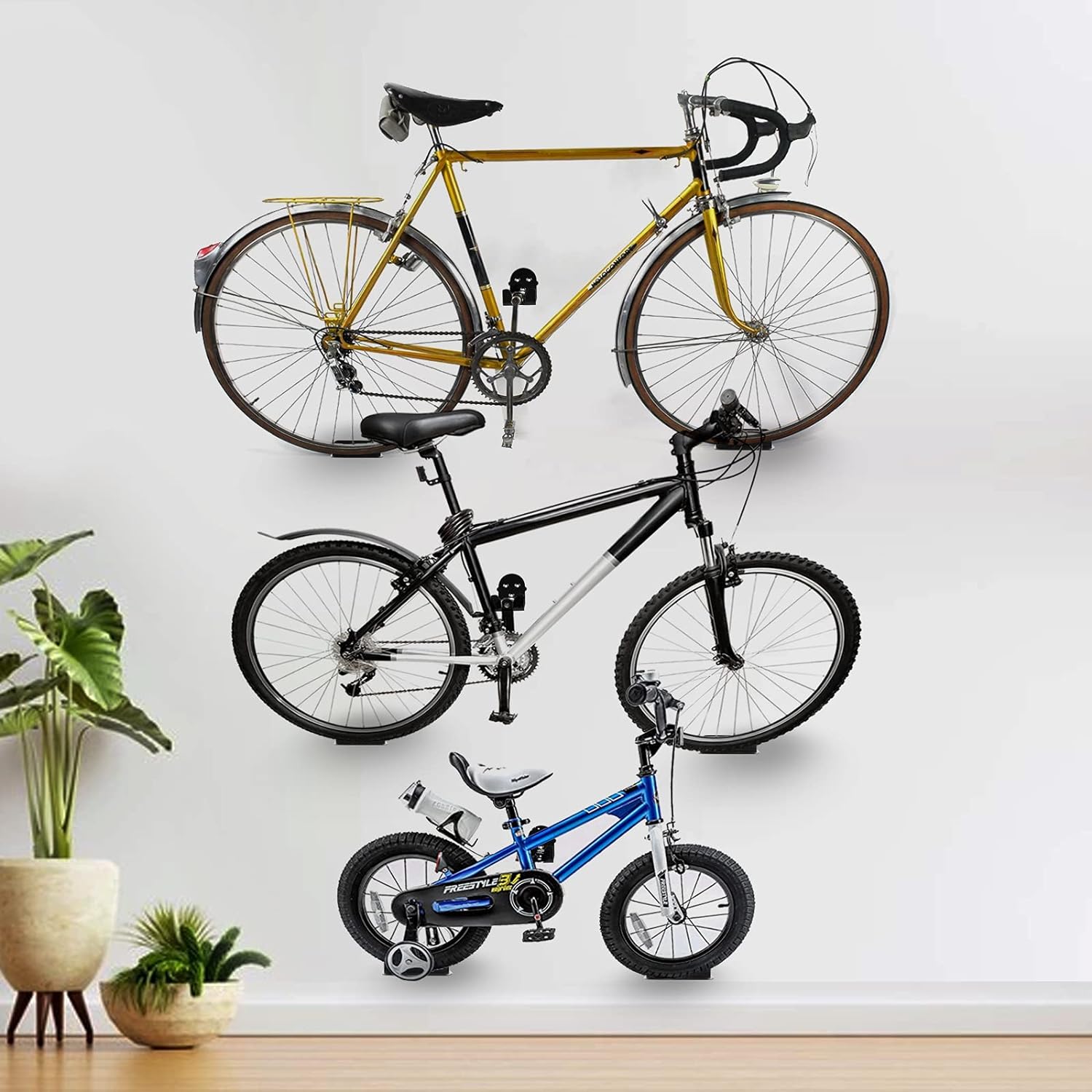 Metal Wall Bike Rack For Mountain And Road Bikes