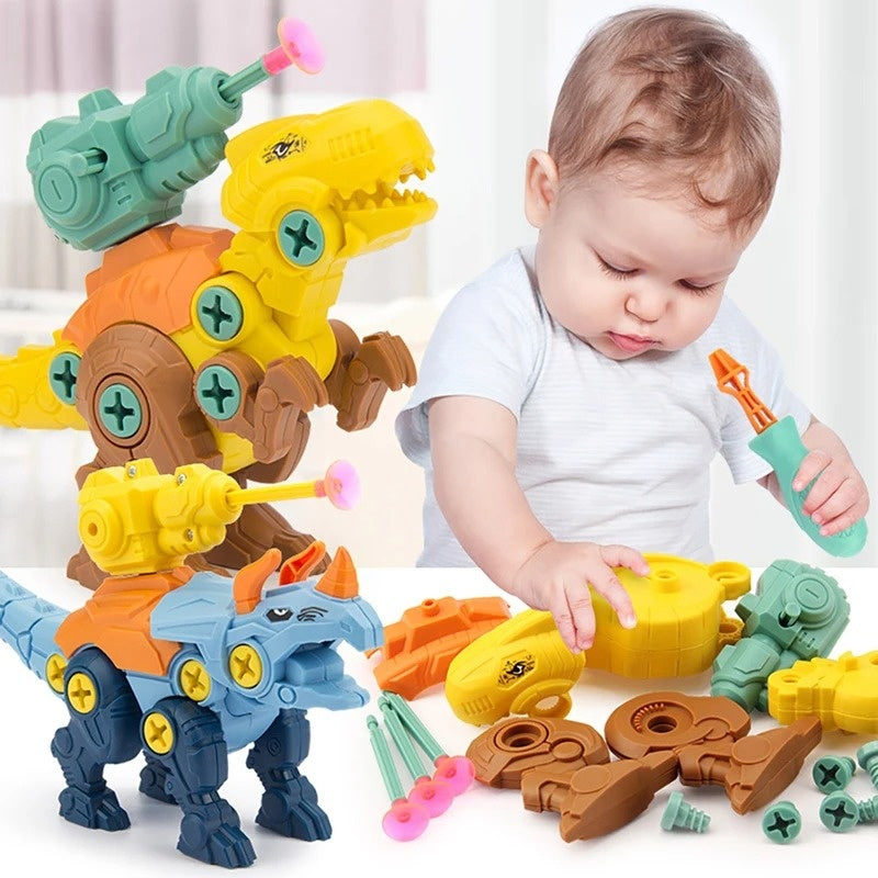 Build & Blast Dinosaur Adventure Set with Foam Bullet Launcher, Easy to Assemble and Disassemble, Safe for Ages 3+