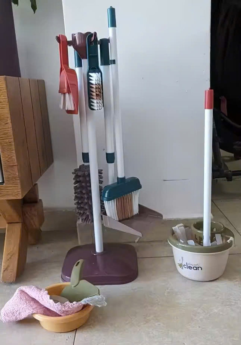 Cleaner Tool Toy with Hanging Rack, Easy to Assemble and Disassemble, Safe for Ages 3