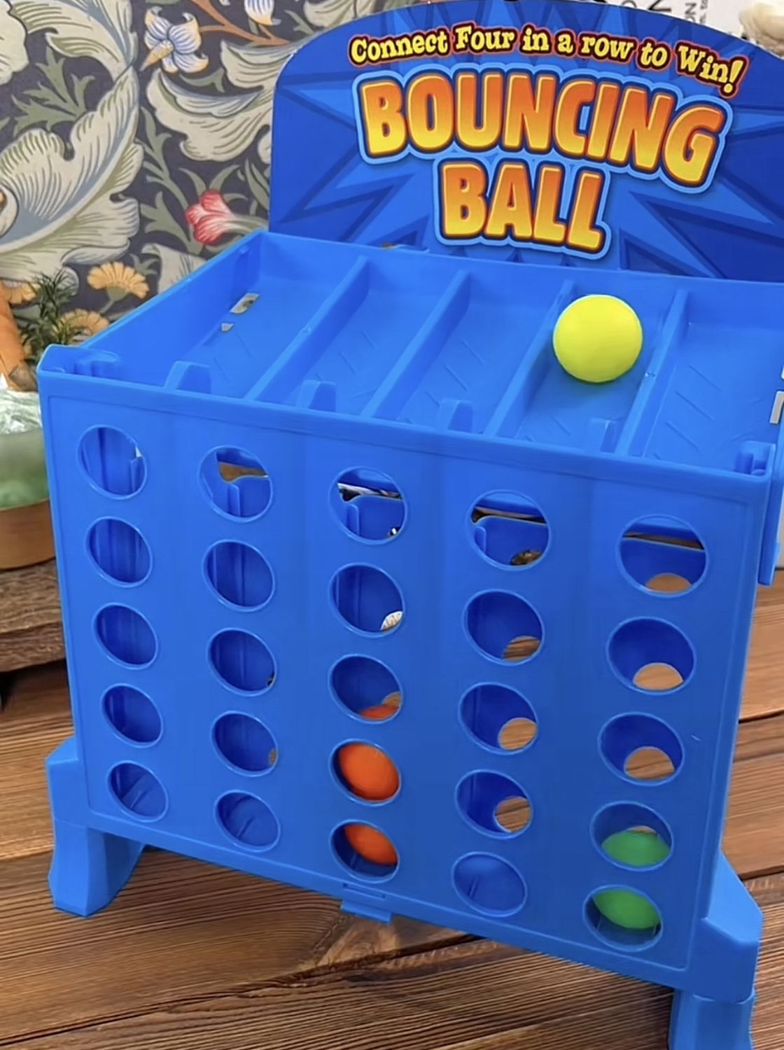 Connect Board Game with Four in a Row to Win, Colorful Balls and Safe for Ages 3+