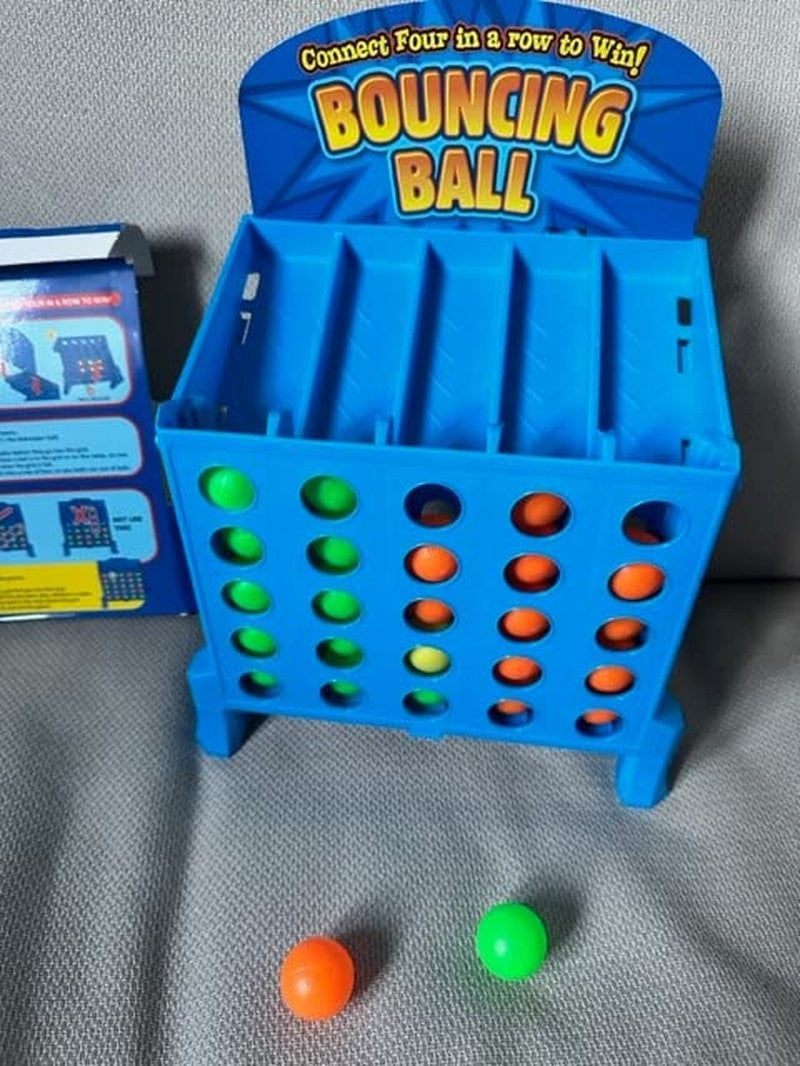 Connect Board Game with Four in a Row to Win, Colorful Balls and Safe for Ages 3+