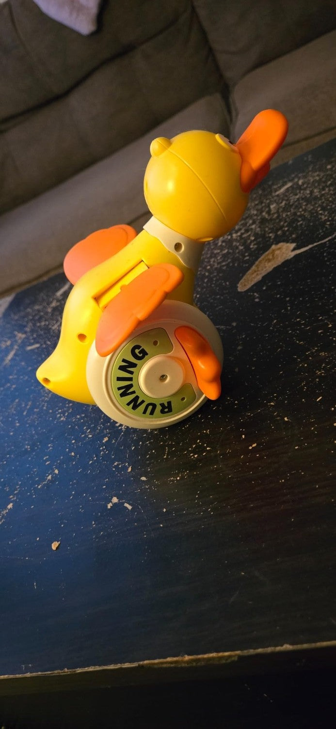 Crawling Baby with Musical Duck, Auto Obstacle Avoidance, RGB Lights, 360° Spinning, Safe for Ages 1+