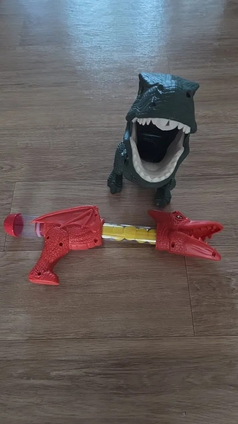 Dinosaur Shooting Toy with Sound, Lights, and Mist Spray Mode, Safe for Ages 3+