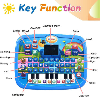 Educational Learning Tablet Toy with Sound Effects and LED Screen Safe for Ages 3+