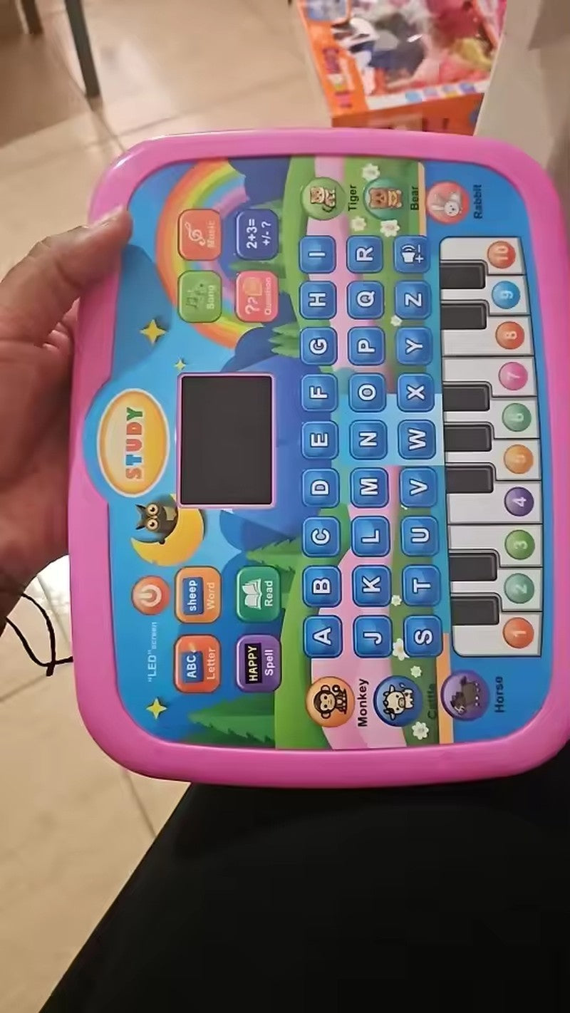 Educational Learning Tablet Toy with Sound Effects and LED Screen Safe for Ages 3+