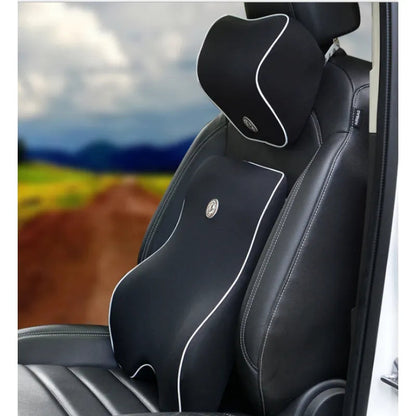 Ergonomic Memory Foam Lumbar and Neck Support Cushion Set