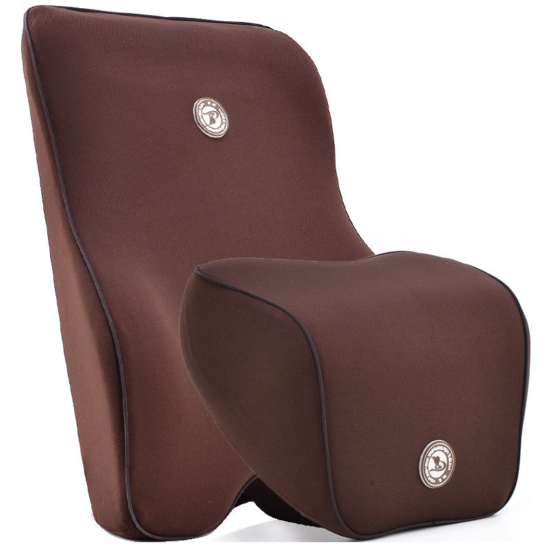 Ergonomic Memory Foam Lumbar and Neck Support Cushion Set