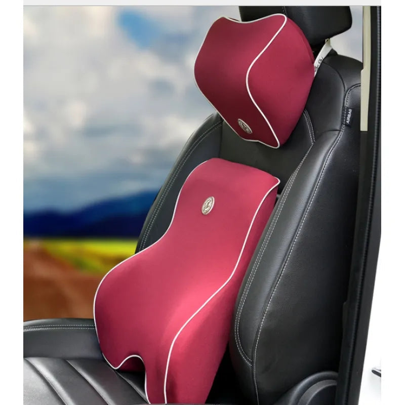 Ergonomic Memory Foam Lumbar and Neck Support Cushion Set