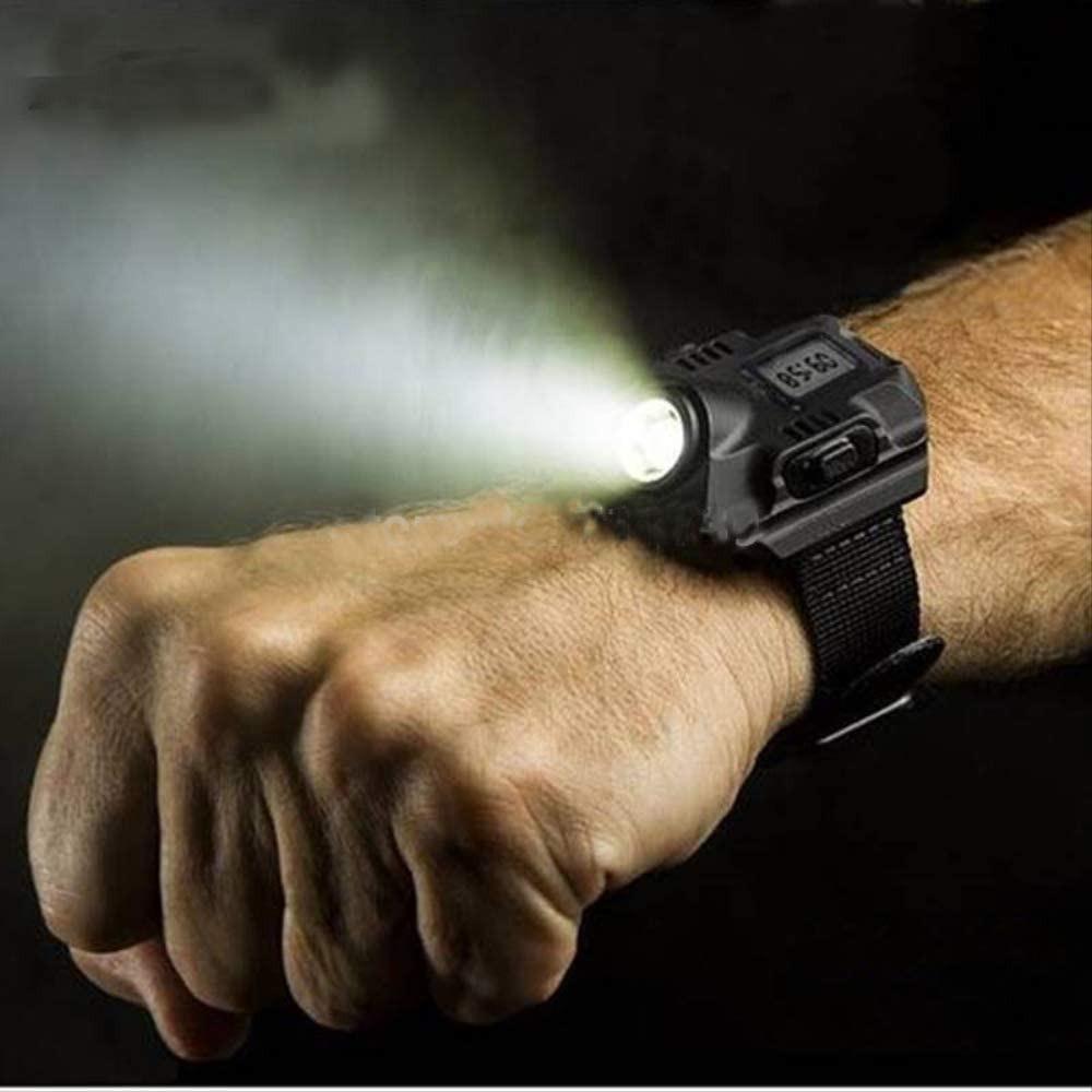 Tactical Survival Watch Flashlight With Compass