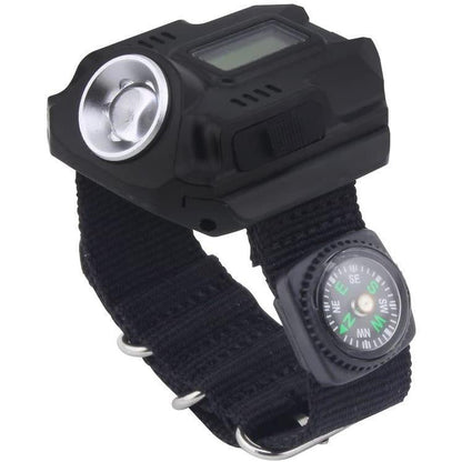 Tactical Survival Watch Flashlight With Compass