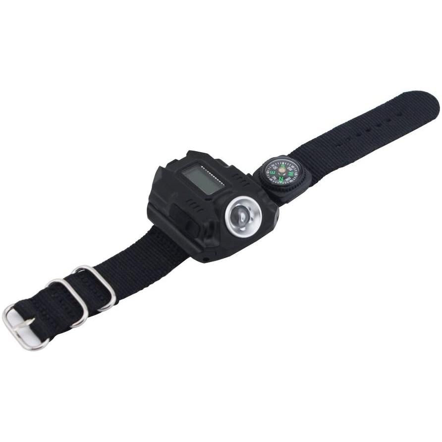 Tactical Survival Watch Flashlight With Compass