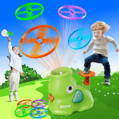 Foot Powered Flying Disc Launcher with Fun Reflex Training and Safe Durable Design for Ages 3+