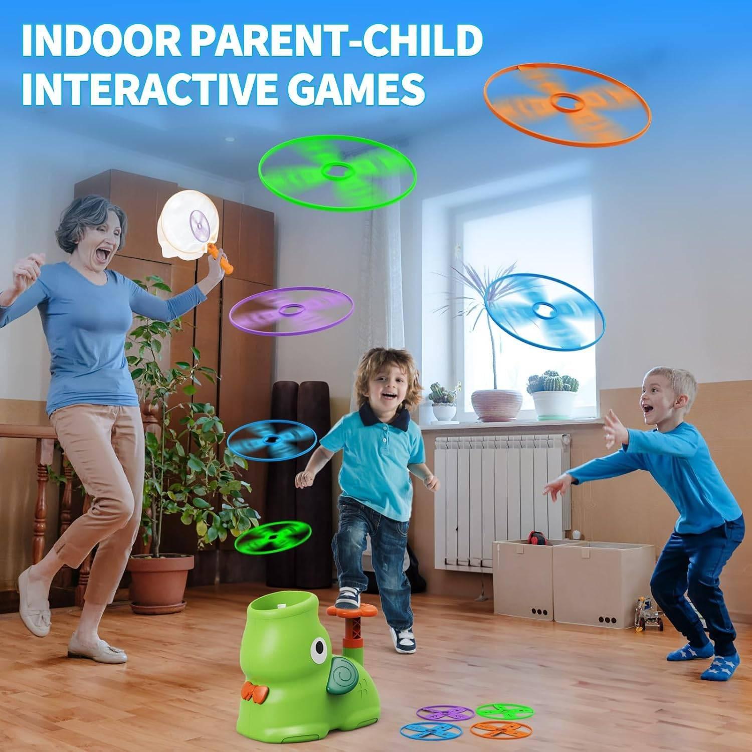 Foot Powered Flying Disc Launcher with Fun Reflex Training and Safe Durable Design for Ages 3+