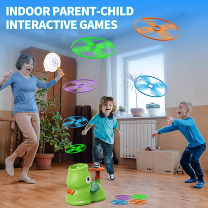 Foot Powered Flying Disc Launcher with Fun Reflex Training and Safe Durable Design for Ages 3+