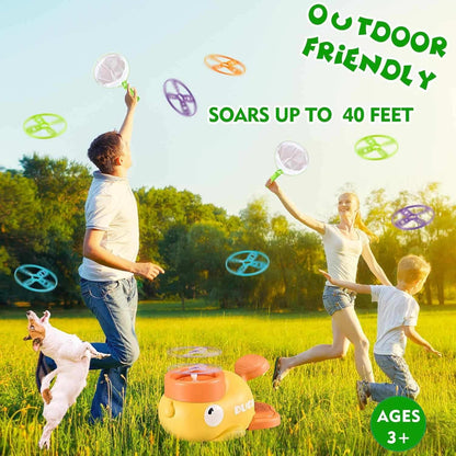 Foot Powered Flying Disc Launcher with Fun Reflex Training and Safe Durable Design for Ages 3+