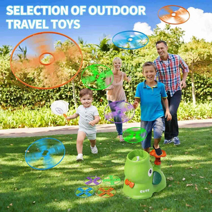 Foot Powered Flying Disc Launcher with Fun Reflex Training and Safe Durable Design for Ages 3+