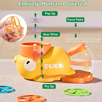Foot Powered Flying Disc Launcher with Fun Reflex Training and Safe Durable Design for Ages 3+