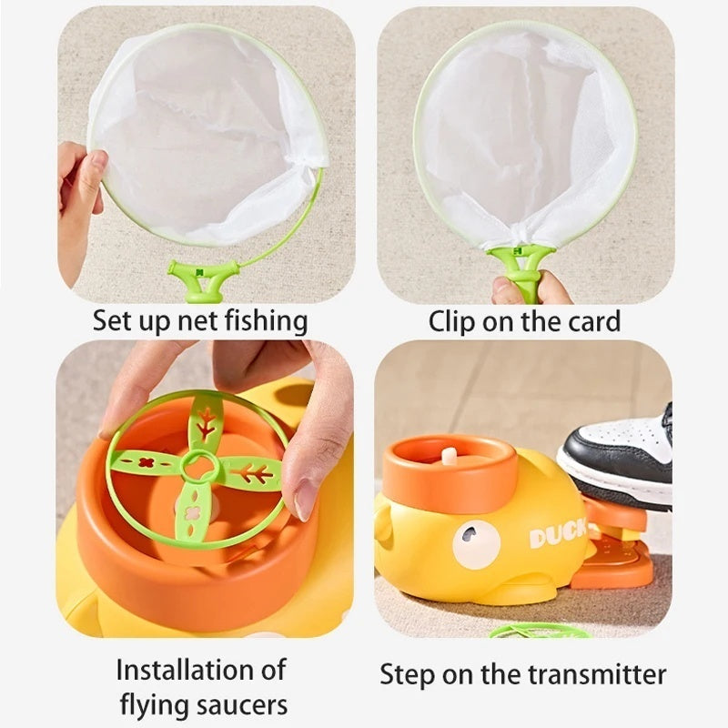 Foot Powered Flying Disc Launcher with Fun Reflex Training and Safe Durable Design for Ages 3+