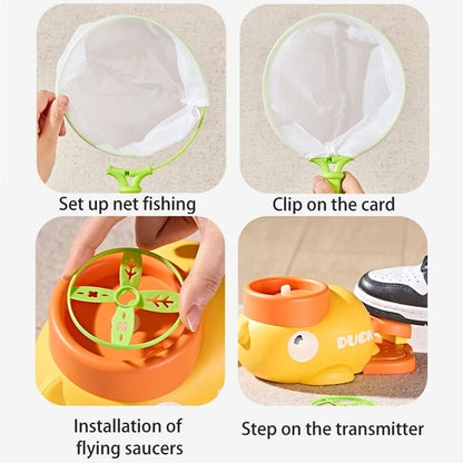 Foot Powered Flying Disc Launcher with Fun Reflex Training and Safe Durable Design for Ages 3+