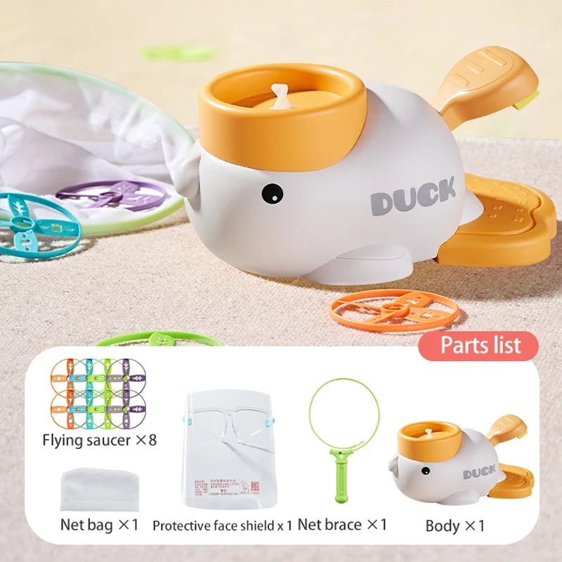 Foot Powered Flying Disc Launcher with Fun Reflex Training and Safe Durable Design for Ages 3+