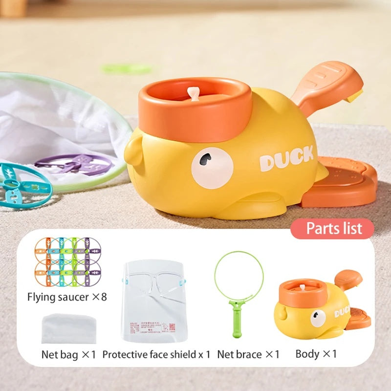 Foot Powered Flying Disc Launcher with Fun Reflex Training and Safe Durable Design for Ages 3+