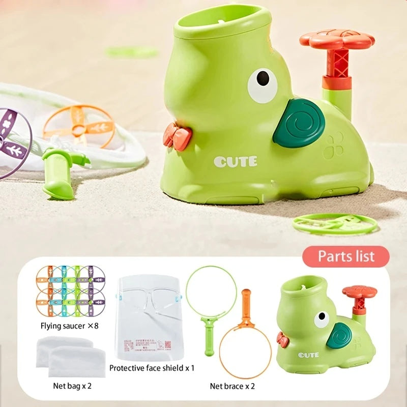 Foot Powered Flying Disc Launcher with Fun Reflex Training and Safe Durable Design for Ages 3+