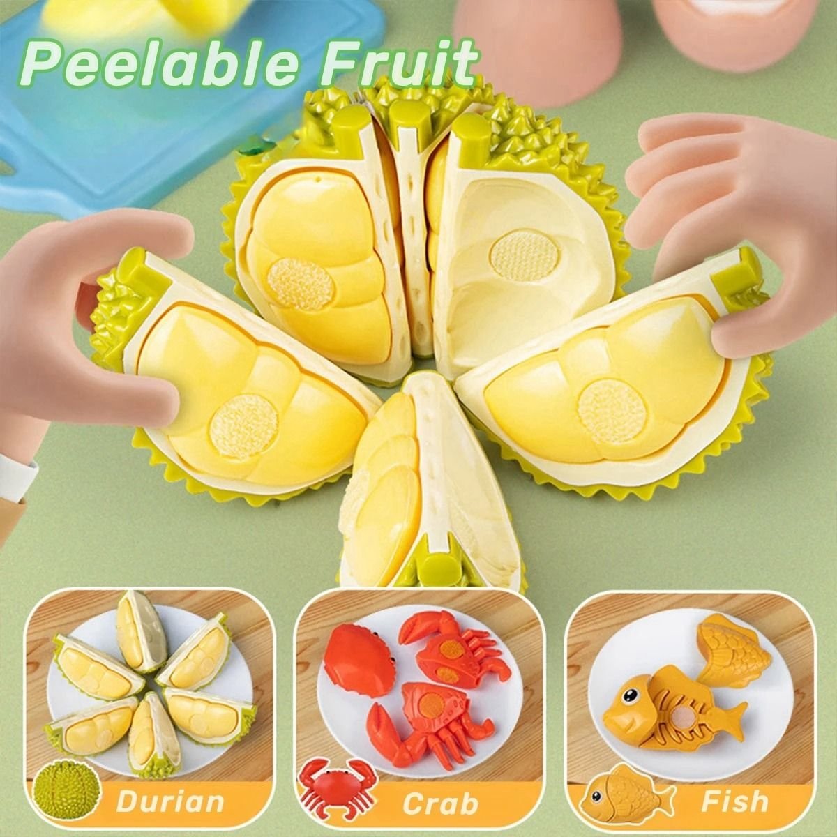 Fruit and Vegetable Cutting Toy Set with Apple-Shaped Storage Box, Easy to Carry, Safe for Ages 3+