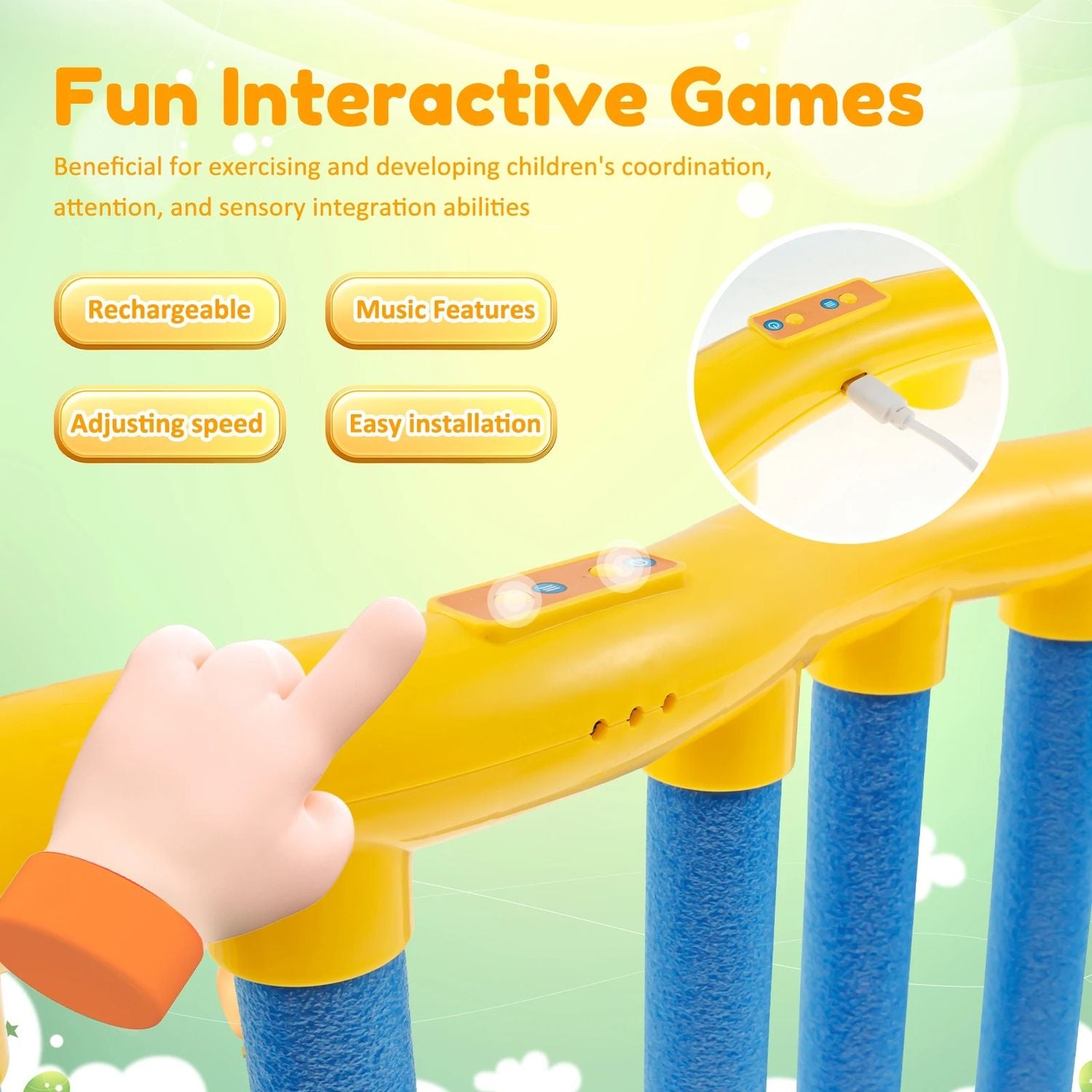 Fun Falling Sticks Challenge Game, Rechargeable and Temperature Adjustable, Safe for Ages 5+