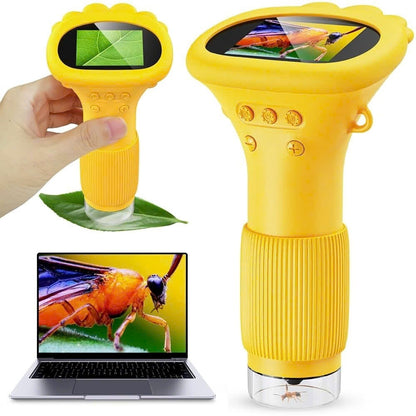 Kids Digital Microscope Handheld with 1000x Magnification, Photo & Video Capture, Safe for Ages 3+