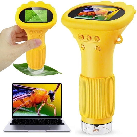 Kids Digital Microscope Handheld with 1000x Magnification, Photo & Video Capture, Safe for Ages 3+