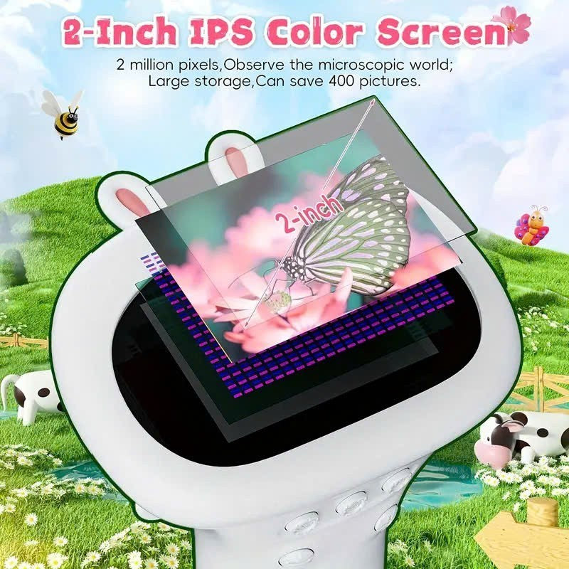 Kids Digital Microscope Handheld with 1000x Magnification, Photo & Video Capture, Safe for Ages 3+