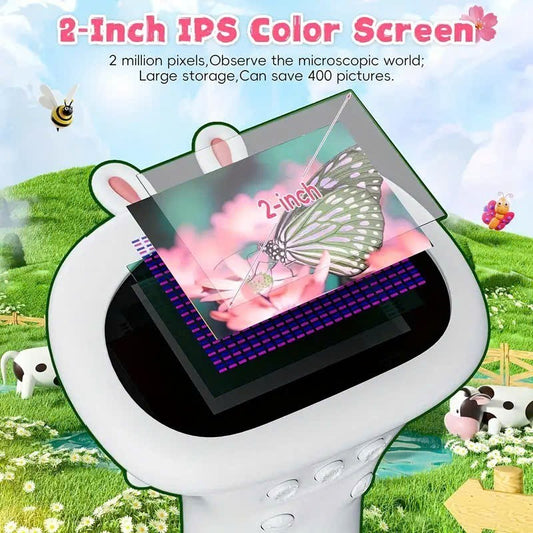 Kids Digital Microscope Handheld with 1000x Magnification, Photo & Video Capture, Safe for Ages 3+