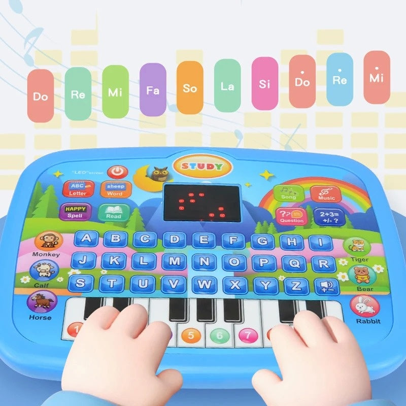 Kids’ Educational Tablet Toy with LED Screen, Sound, and Multiple Learning Modes, Safe for Ages 3+